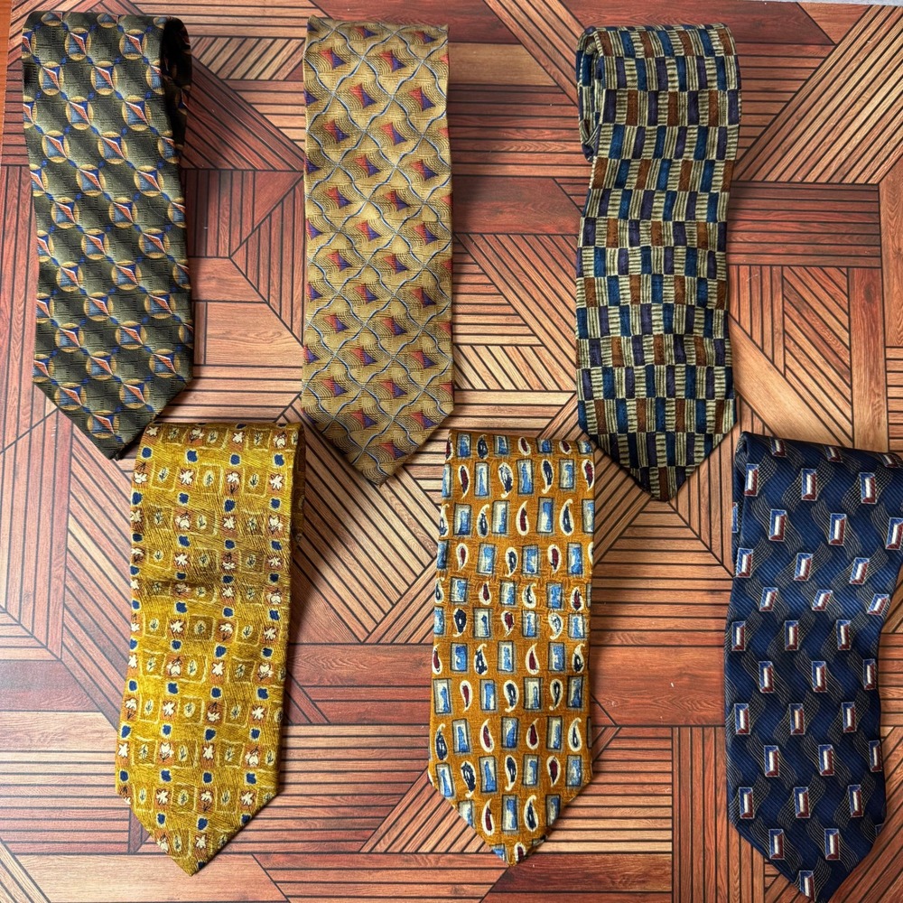 Lot of 6 Vintage Nordstrom Silk Ties J.Z. Richards Ferrell Reed Paisley